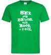 Мужская футболка SEX DRUGS ROCK N ROLL Зеленый фото