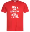 Мужская футболка SEX DRUGS ROCK N ROLL Красный фото
