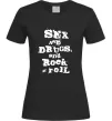 Жіноча футболка SEX DRUGS ROCK N ROLL Чорний фото