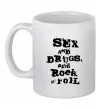 Чашка керамическая SEX DRUGS ROCK N ROLL Белый Чашка керамическая SEX DRUGS ROCK N ROLL Белый фото
