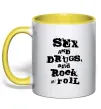 Чашка с цветной ручкой SEX DRUGS ROCK N ROLL Солнечно желтый Чашка с цветной ручкой SEX DRUGS ROCK N ROLL Солнечно желтый фото
