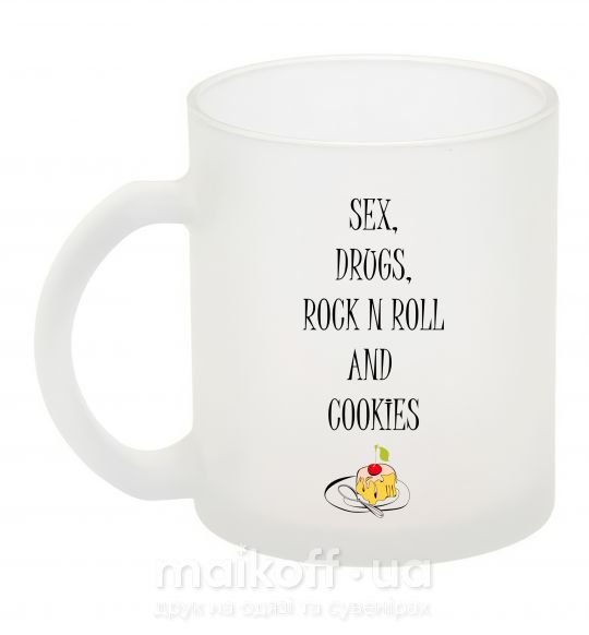 Чашка скляна SEX DRUGS ROCK N ROLL AND COKIES Фроузен фото
