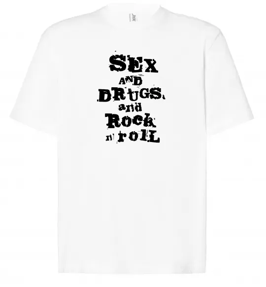 Футболка Оверсайз SEX DRUGS ROCK N ROLL Белый фото