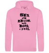 Чоловіча толстовка (худі) SEX DRUGS ROCK N ROLL Рожевий фото