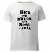 Мужская премиум футболка SEX DRUGS ROCK N ROLL Белый Мужская премиум футболка SEX DRUGS ROCK N ROLL Белый фото