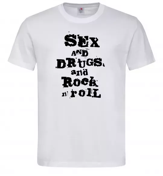 Мужская футболка SEX DRUGS ROCK N ROLL Белый фото