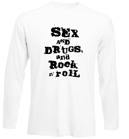 Лонгслів SEX DRUGS ROCK N ROLL Білий фото