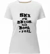 Женская премиум футболка SEX DRUGS ROCK N ROLL Белый фото