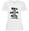 Жіноча футболка SEX DRUGS ROCK N ROLL Білий фото