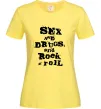 Жіноча футболка SEX DRUGS ROCK N ROLL Лимонний фото