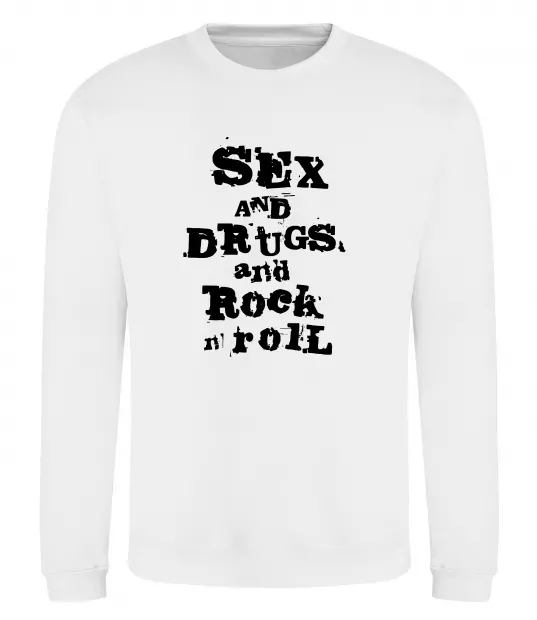 Свитшот SEX DRUGS ROCK N ROLL Белый фото