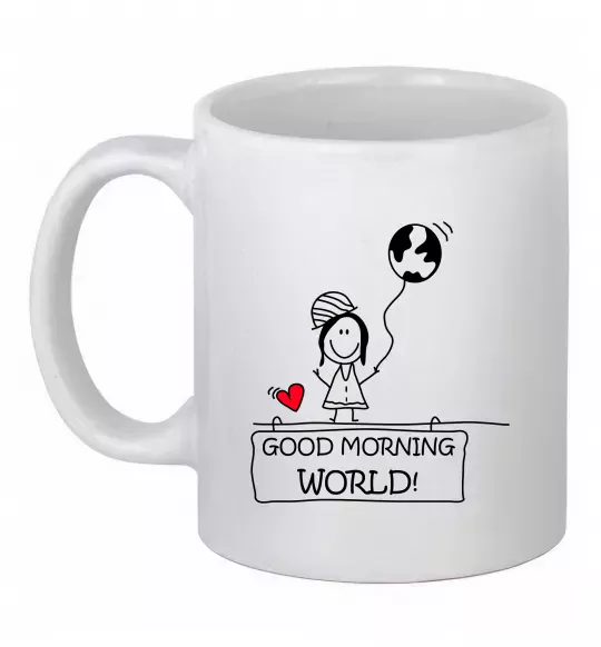 Чашка керамічна Good morning, world! Білий фото