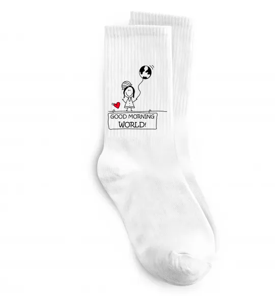 Шкарпетки Good morning, world! Білий фото