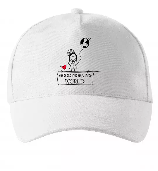 Кепка Good morning, world! Белый фото