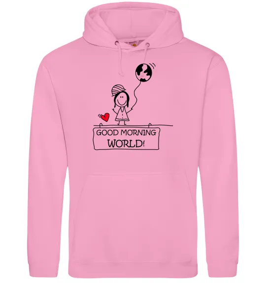 Женская толстовка (худи) Good morning, world! Розовый фото