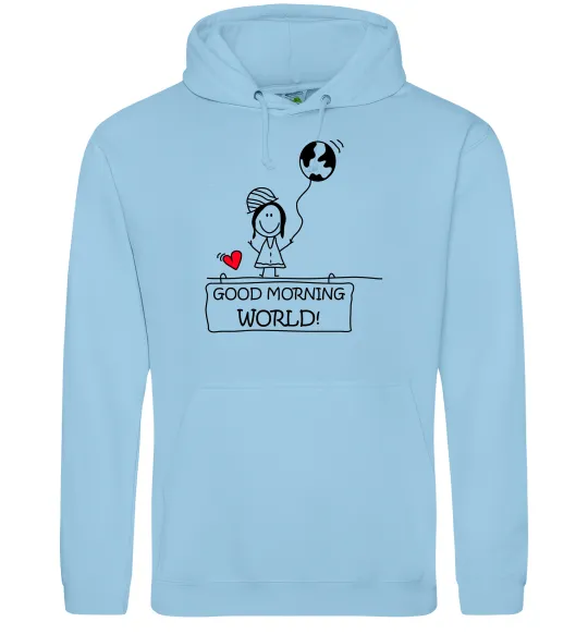 Женская толстовка (худи) Good morning, world! Голубой фото