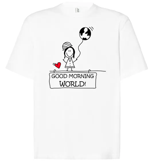 Футболка Оверсайз Good morning, world! Білий фото