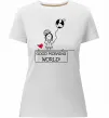 Жіноча преміум футболка Good morning, world! Білий фото