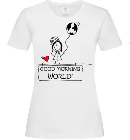 Жіноча футболка Good morning, world! Білий фото