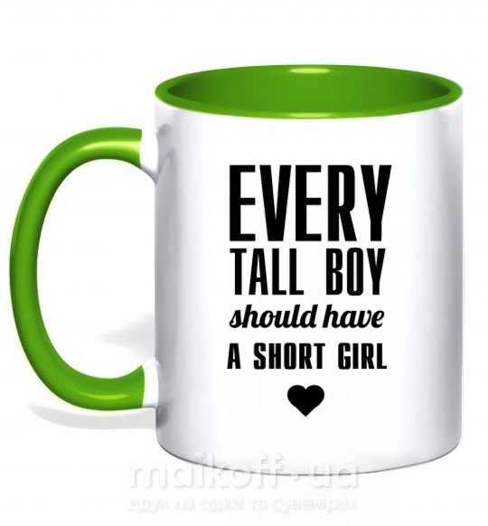 Чашка с цветной ручкой EVERY TALL BOY... Зеленый фото