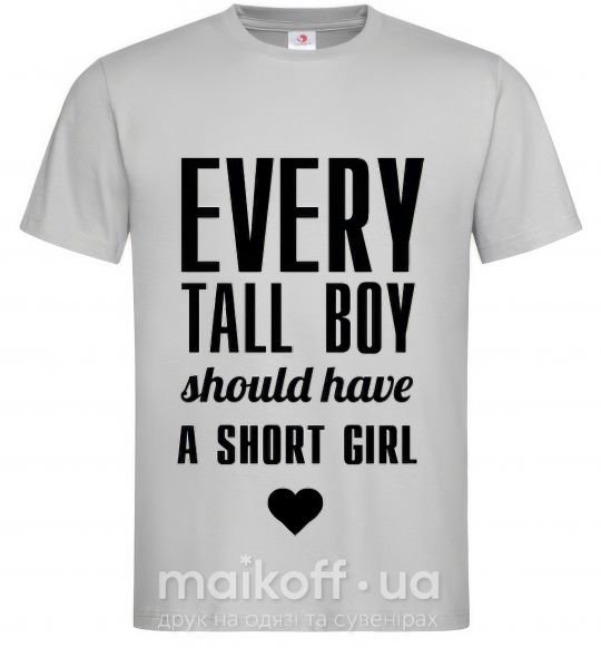 Мужская футболка EVERY TALL BOY... Серый фото