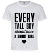Чоловіча футболка EVERY TALL BOY... Білий фото