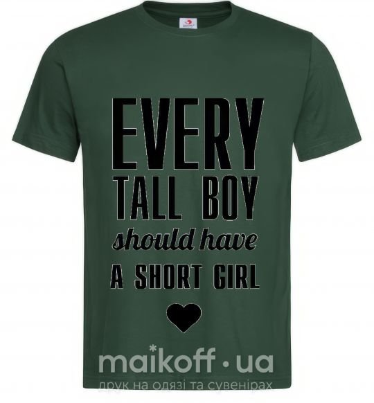 Чоловіча футболка EVERY TALL BOY... Темно-зелений фото