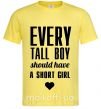 Чоловіча футболка EVERY TALL BOY... Лимонний фото