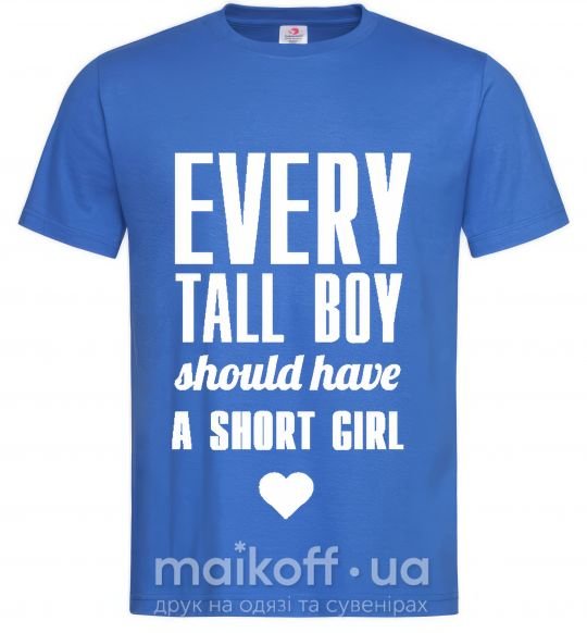 Мужская футболка EVERY TALL BOY... Ярко-синий фото