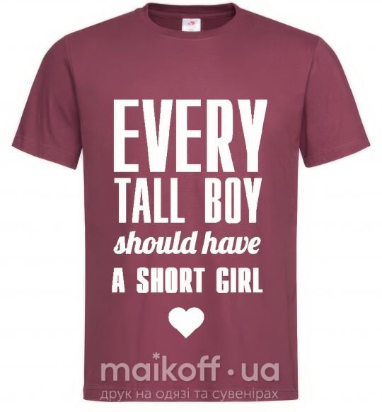 Чоловіча футболка EVERY TALL BOY... Бордовий фото