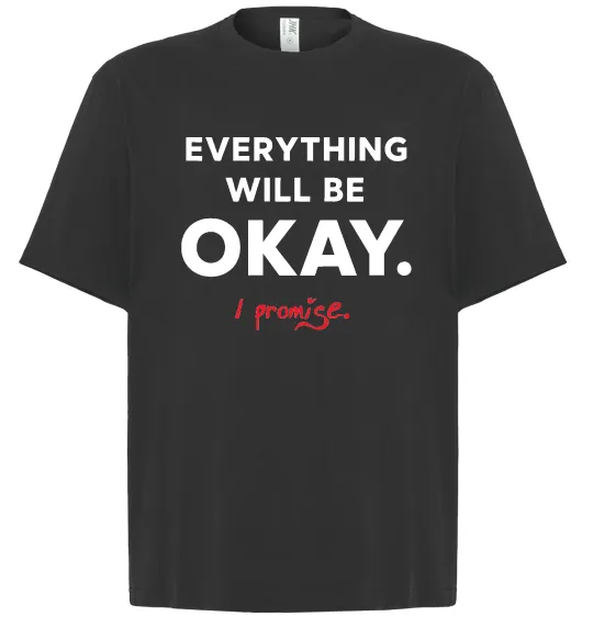 Футболка Оверсайз Everything will be okay Черный фото