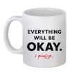 Чашка керамическая Everything will be okay Белый фото