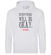 Чоловіча толстовка (худі) EVERYTHING WILL BE OKAY Сірий меланж фото