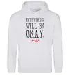 Женская толстовка (худи) EVERYTHING WILL BE OKAY Серый меланж Женская толстовка (худи) EVERYTHING WILL BE OKAY Серый меланж фото