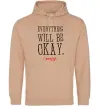 Женская толстовка (худи) EVERYTHING WILL BE OKAY Песочный Женская толстовка (худи) EVERYTHING WILL BE OKAY Песочный фото
