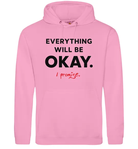 Чоловіча толстовка (худі) Everything will be okay Рожевий фото