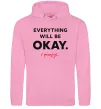 Чоловіча толстовка (худі) Everything will be okay Рожевий фото