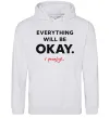 Чоловіча толстовка (худі) Everything will be okay Сірий меланж фото