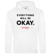 Жіноча толстовка (худі) Everything will be okay Білий фото