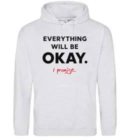 Жіноча толстовка (худі) Everything will be okay Сірий меланж фото