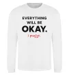 Світшот Everything will be okay Білий фото