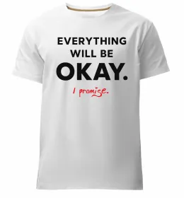 Мужская премиум футболка Everything will be okay Белый фото