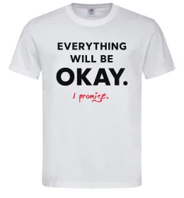 Мужская футболка Everything will be okay Белый фото