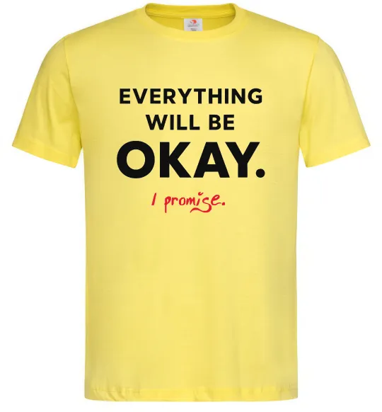 Чоловіча футболка Everything will be okay Лимонний фото