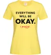 Жіноча футболка Everything will be okay Лимонний фото