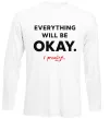 Лонгслив Everything will be okay Белый фото