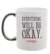 Чашка с цветной ручкой EVERYTHING WILL BE OKAY Серебро Чашка с цветной ручкой EVERYTHING WILL BE OKAY Серебро фото