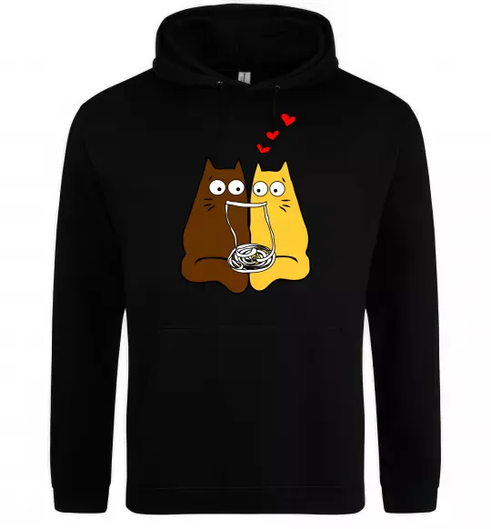 Чоловіча толстовка (худі) Коти Чорний фото