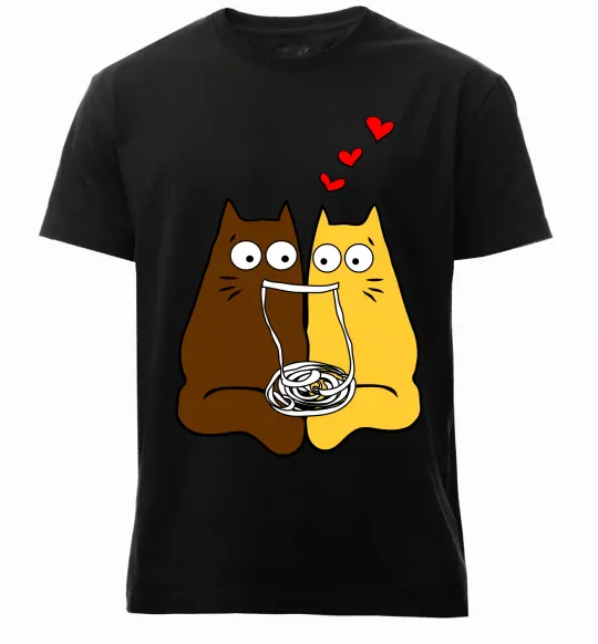Чоловіча преміум футболка Коти Чорний фото
