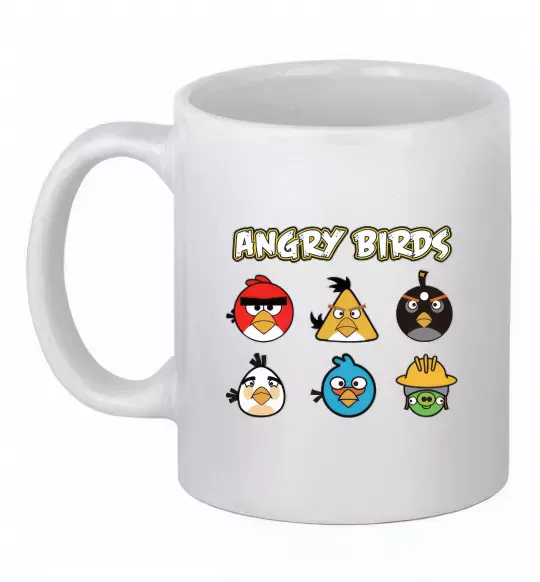 Чашка керамическая ANGRY BIRDS персонажи Белый фото